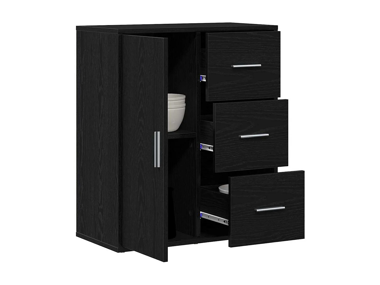 Buffet avec tiroir Chêne noir 60 x 31 x 70 cm Bois d'ingénierie