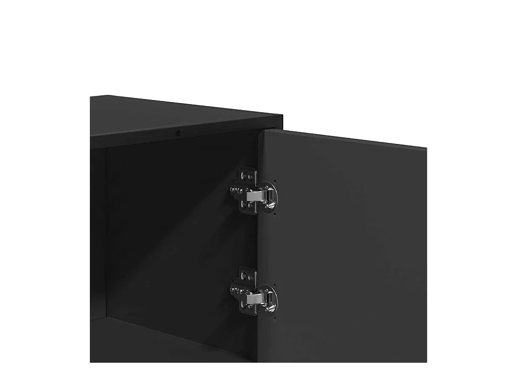 Buffet haut noir 68x35x106,5 cm bois d'ingénierie et métal