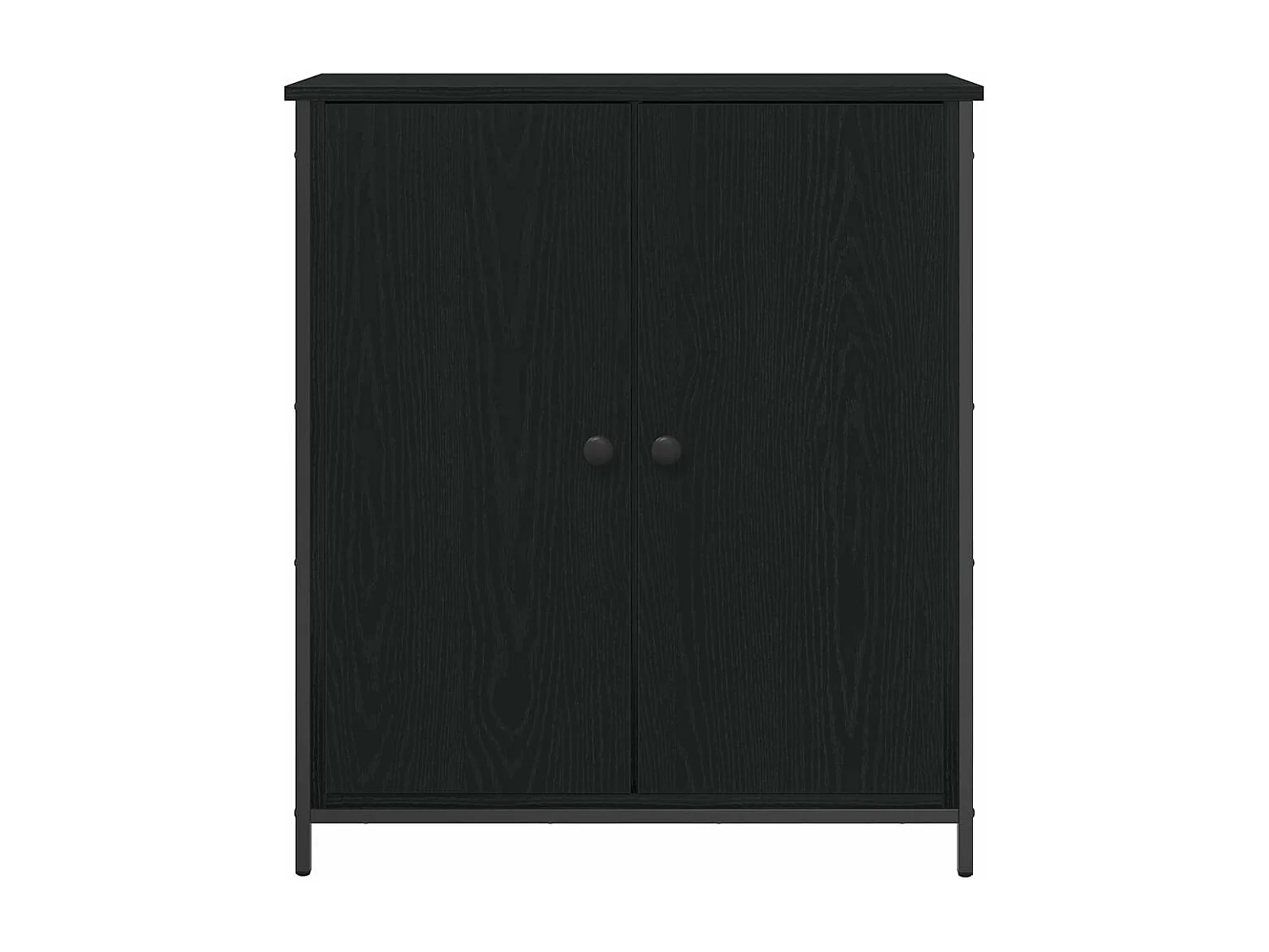 Buffet Chêne Noir 70x30x80 cm Bois d'ingénierie et Acier