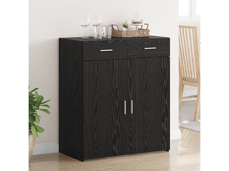 Cabinet de rangement Chêne noir 80x42,5x93,5 cm Bois d'ingénierie