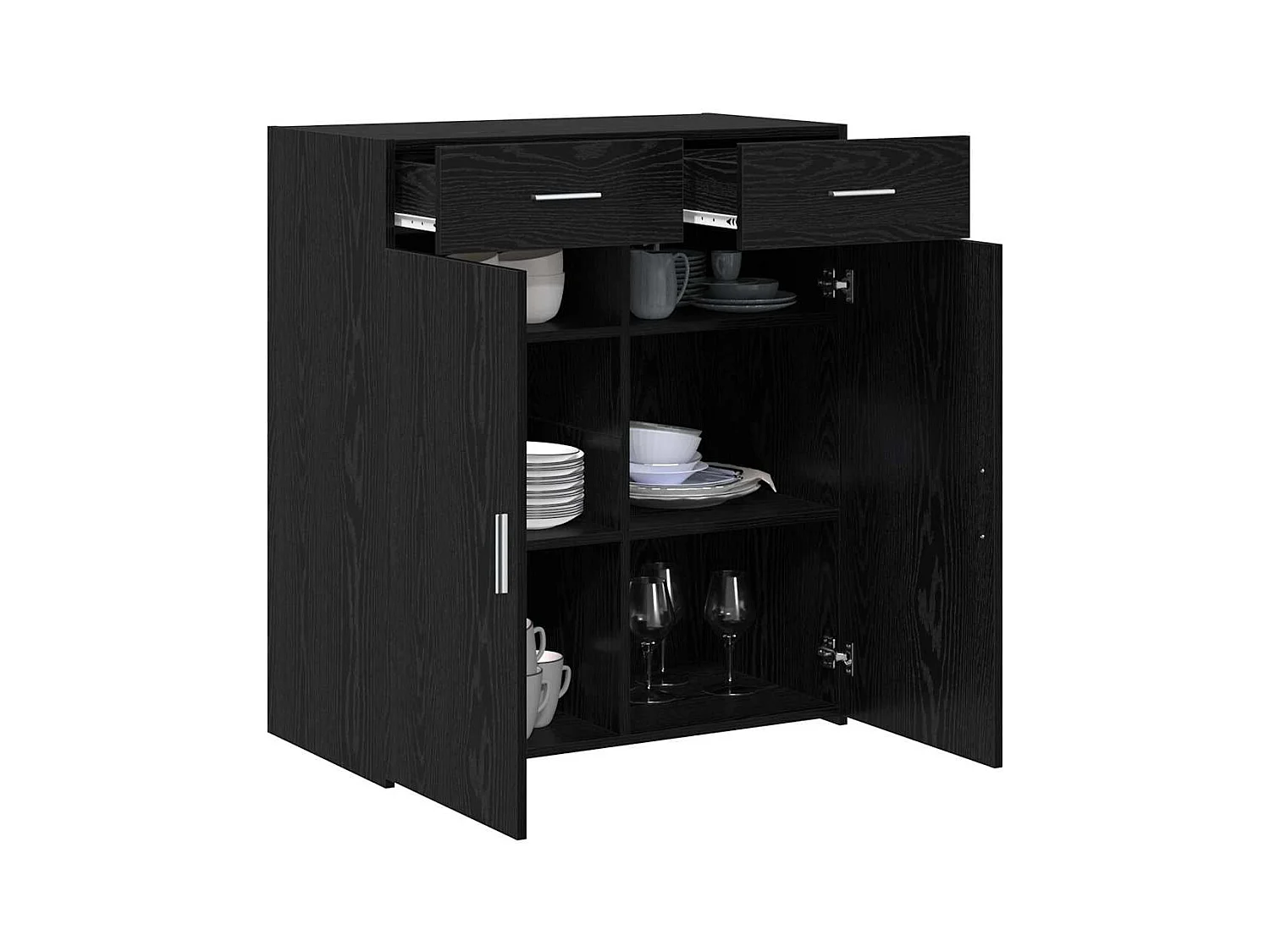 Cabinet de rangement Chêne noir 80x42,5x93,5 cm Bois d'ingénierie