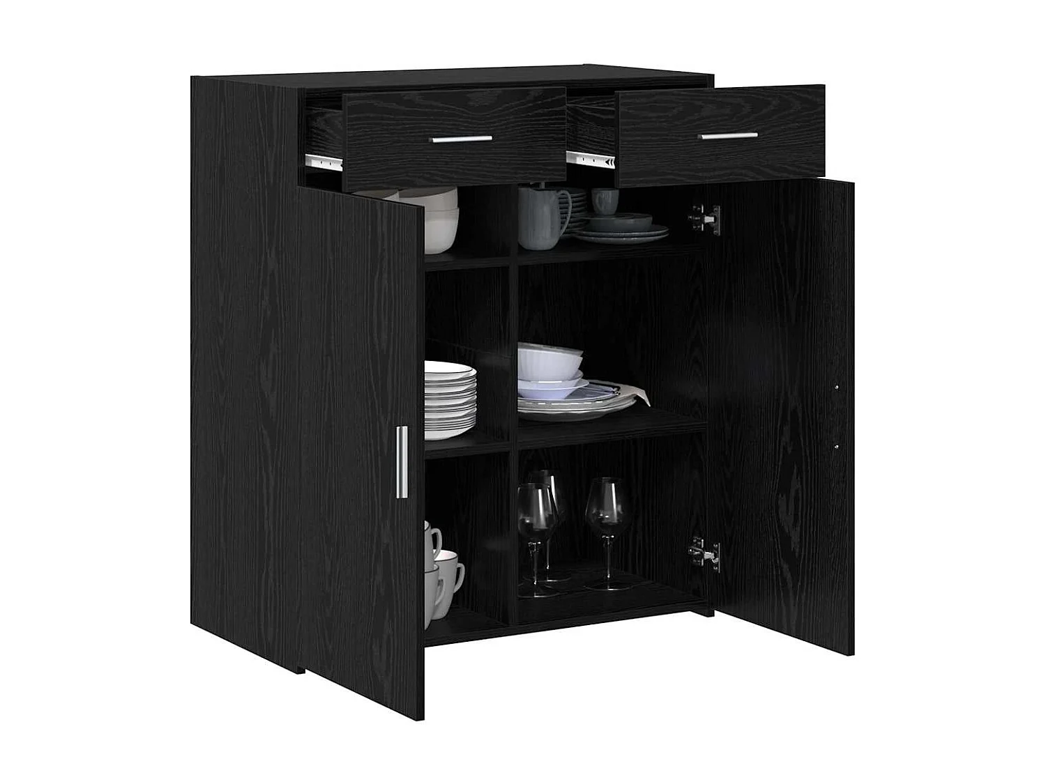 Cabinet de rangement Chêne noir 80x42,5x93,5 cm Bois d'ingénierie