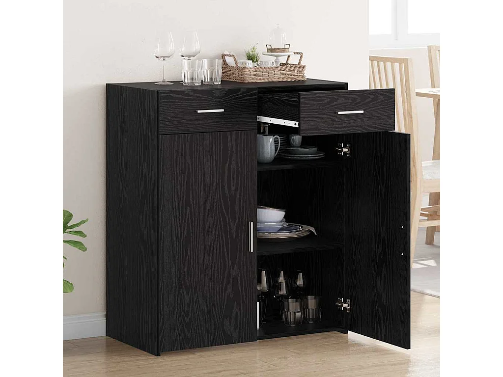 Cabinet de rangement Chêne noir 80x42,5x93,5 cm Bois d'ingénierie