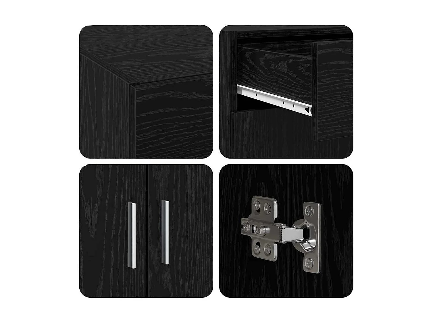 Cabinet de rangement Chêne noir 80x42,5x93,5 cm Bois d'ingénierie