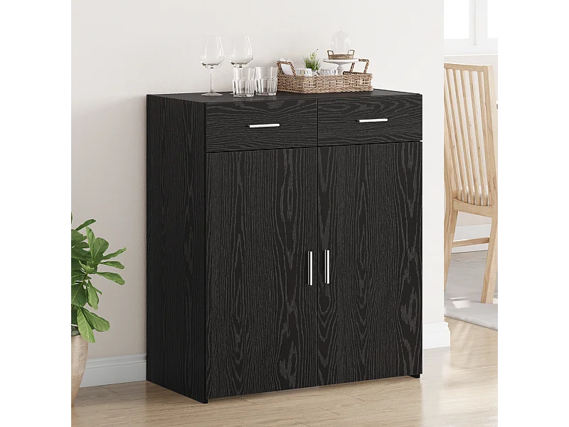 Cabinet de rangement Chêne noir 80x42,5x93,5 cm Bois d'ingénierie