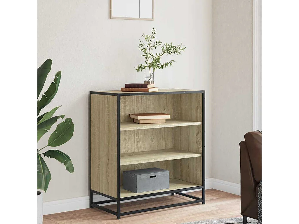Buffet chêne sonoma 68x35x76 cm bois d'ingénierie et métal