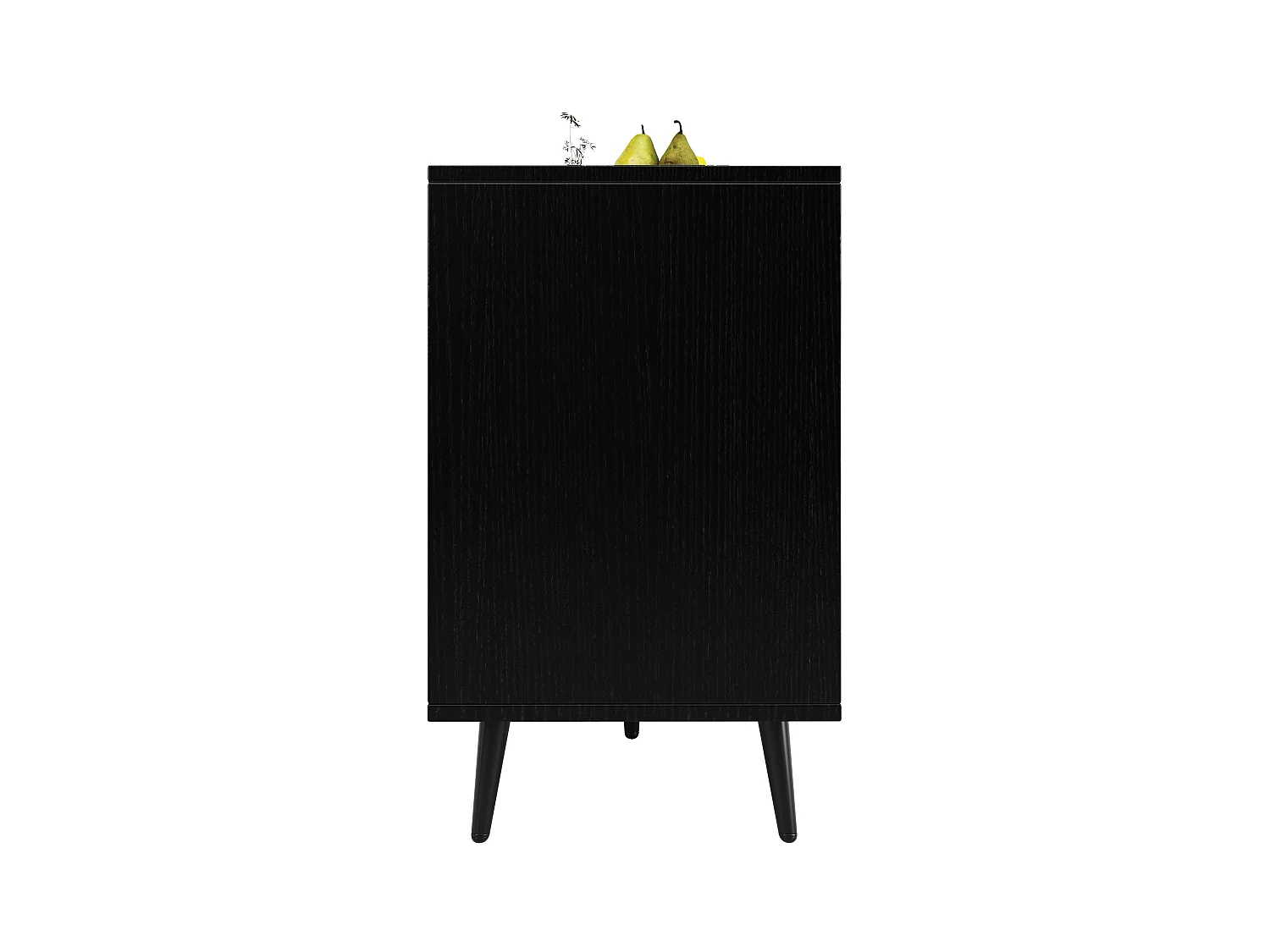 Armoire de salle à manger, rangement avec porte en bois sculptée, MDF, noir (120x35x78 cm)