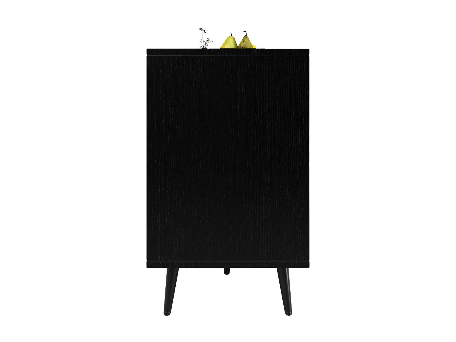 Eetkamerkast, opbergruimte met gesneden houten deur, MDF, zwart (120x35x78 cm)