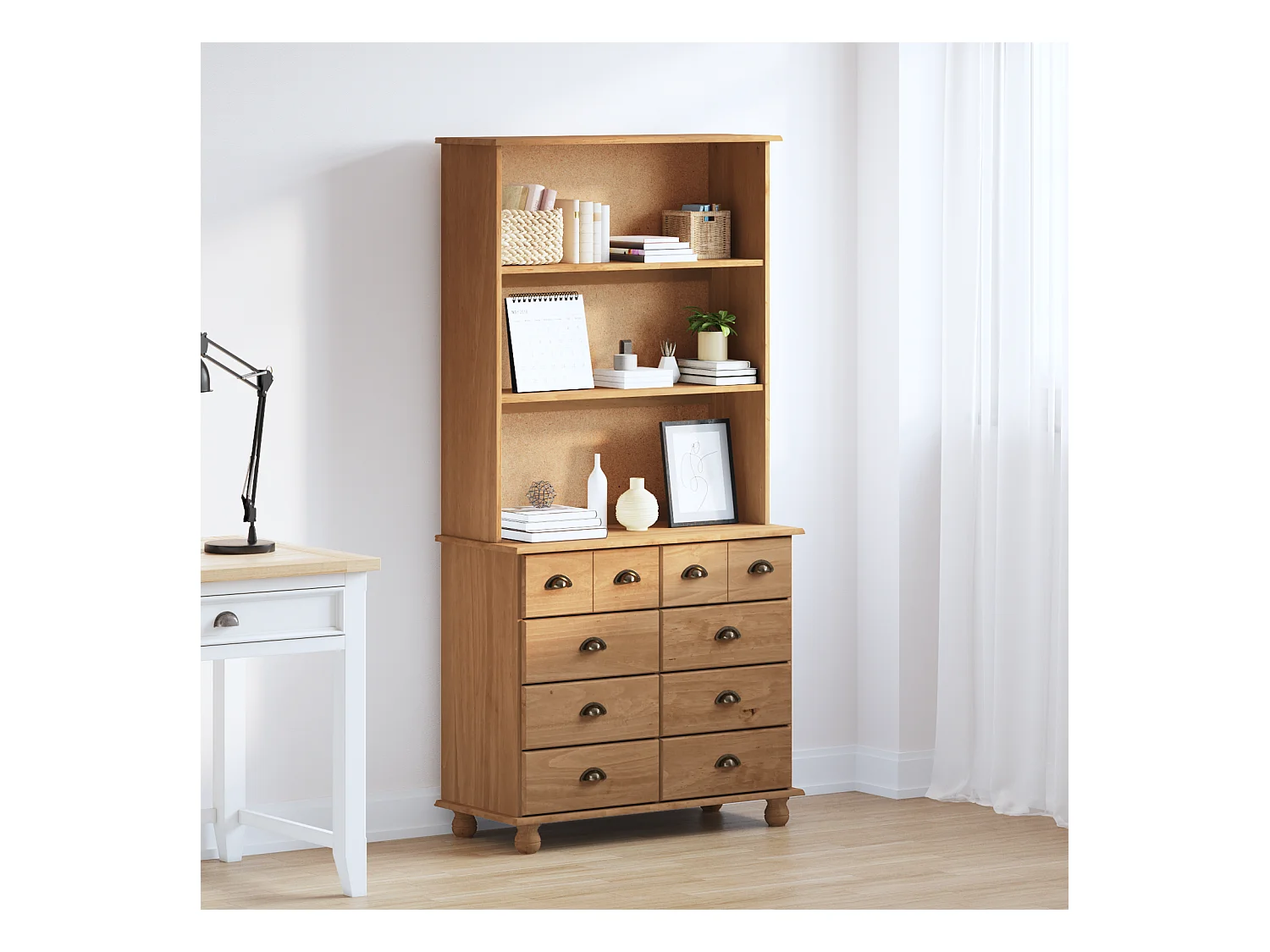 Hutch 'ASKIM'Brun Miel 91x40x183 cm Bois massif de pin