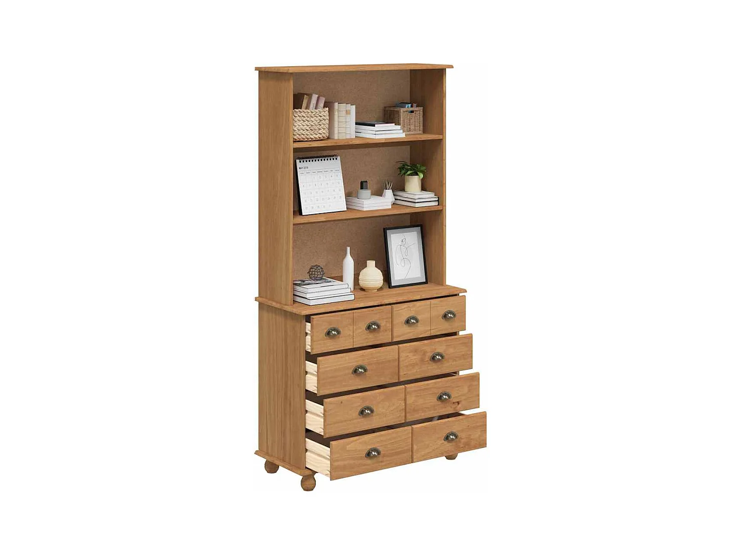 Hutch 'ASKIM'Brun Miel 91x40x183 cm Bois massif de pin