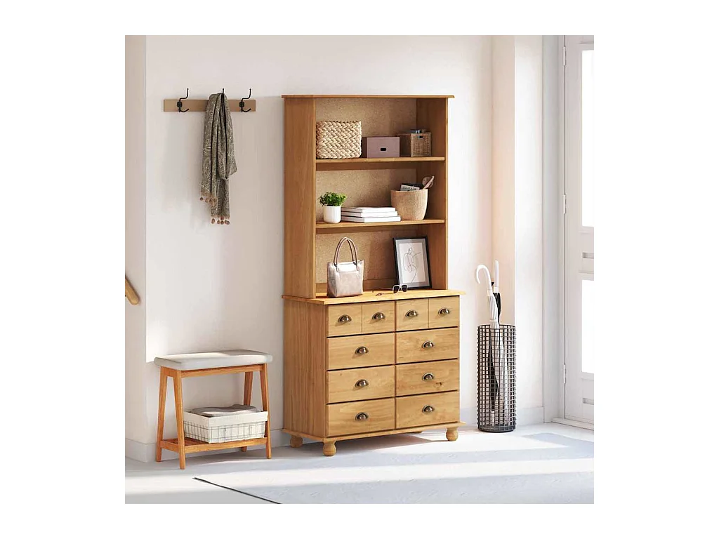 Hutch 'ASKIM'Brun Miel 91x40x183 cm Bois massif de pin