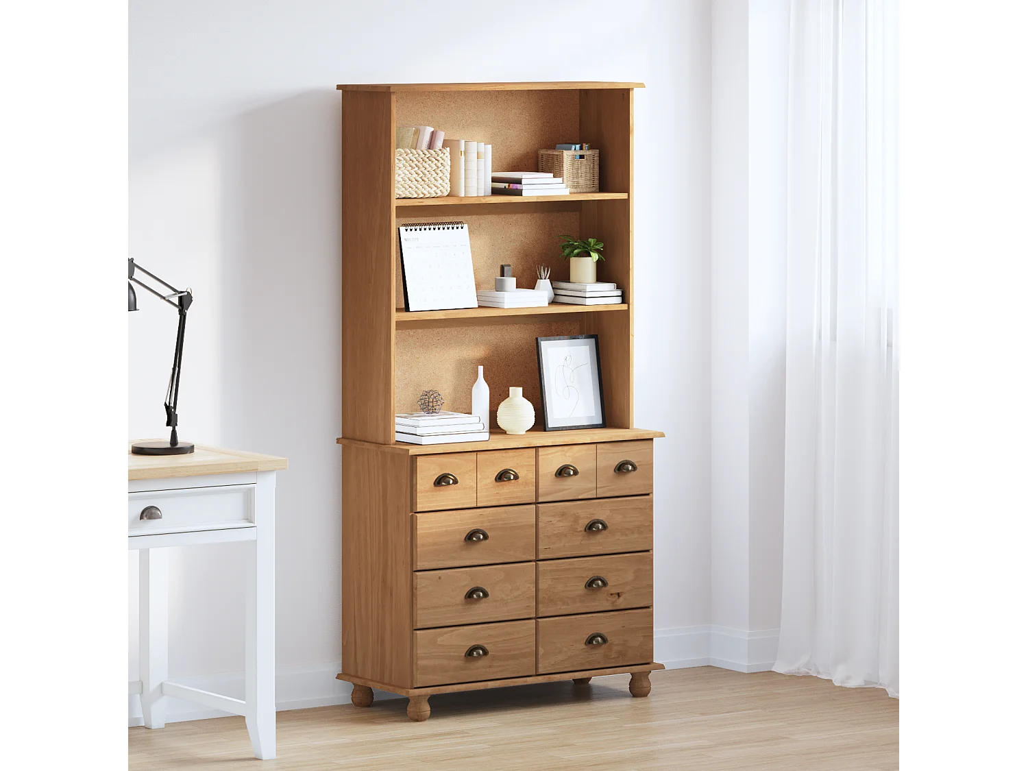 Hutch 'ASKIM'Brun Miel 91x40x183 cm Bois massif de pin