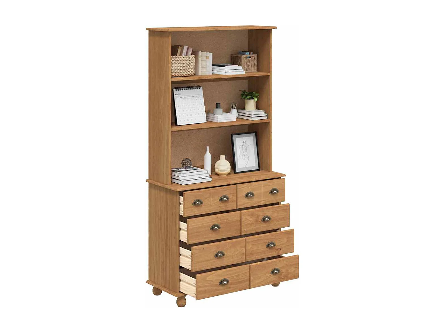 Hutch 'ASKIM'Brun Miel 91x40x183 cm Bois massif de pin