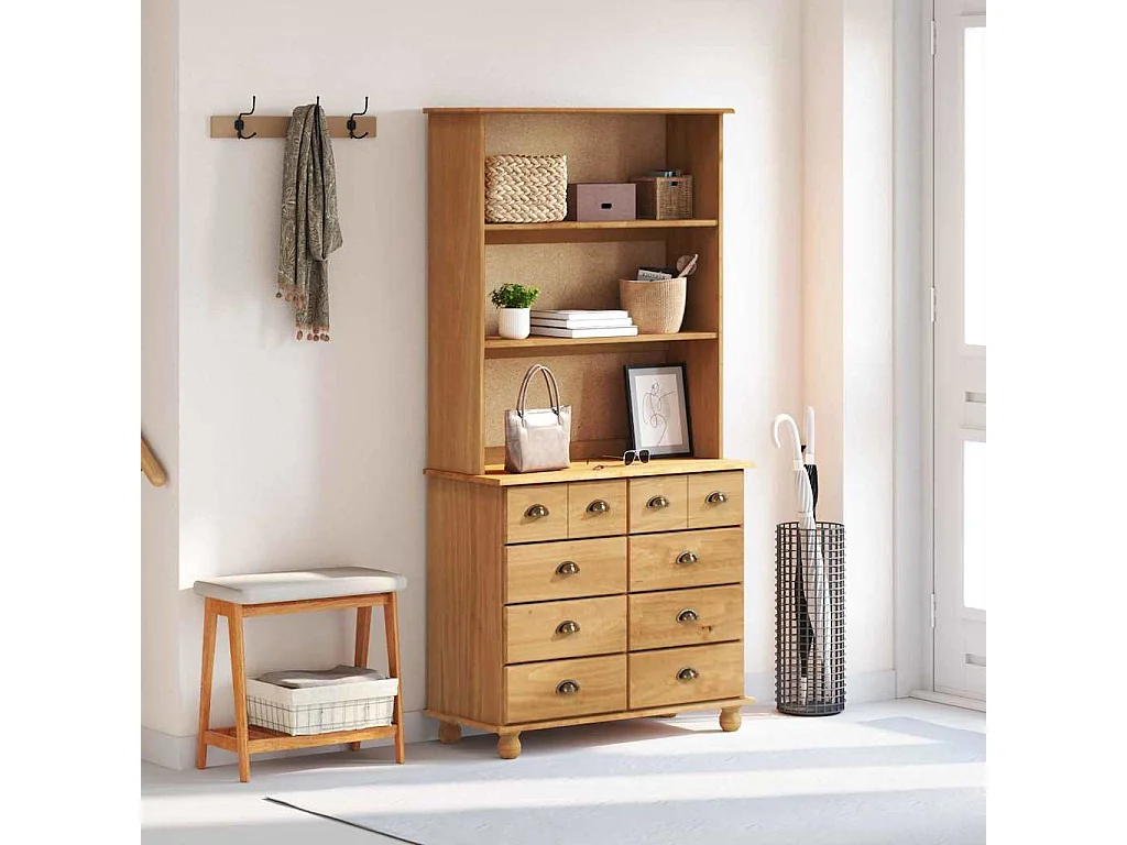 Hutch 'ASKIM'Brun Miel 91x40x183 cm Bois massif de pin