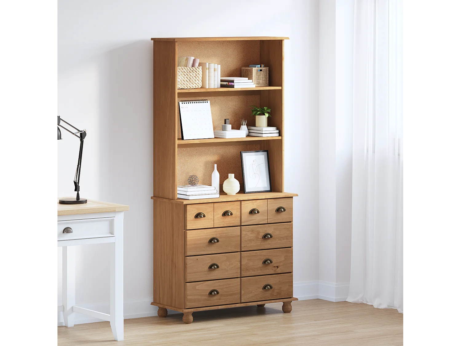 Hutch 'ASKIM'Brun Miel 91x40x183 cm Bois massif de pin