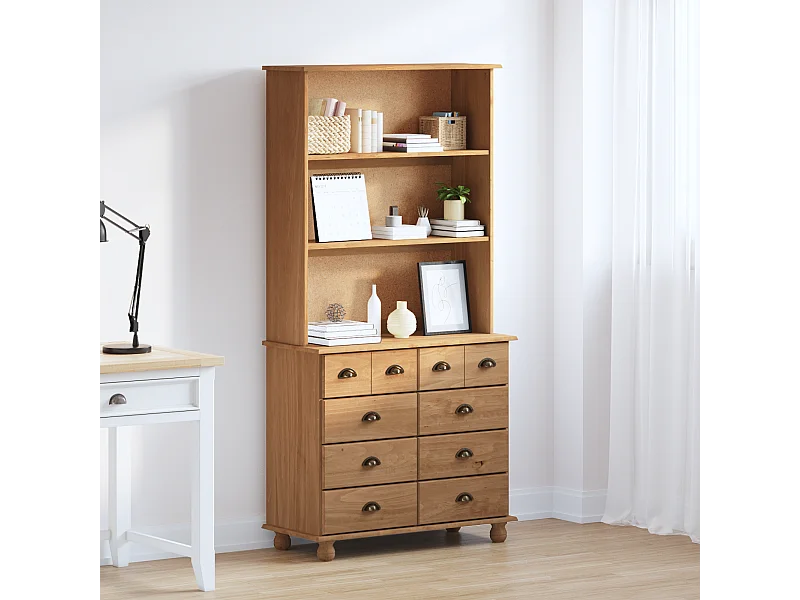 Hutch 'ASKIM'Brun Miel 91x40x183 cm Bois massif de pin