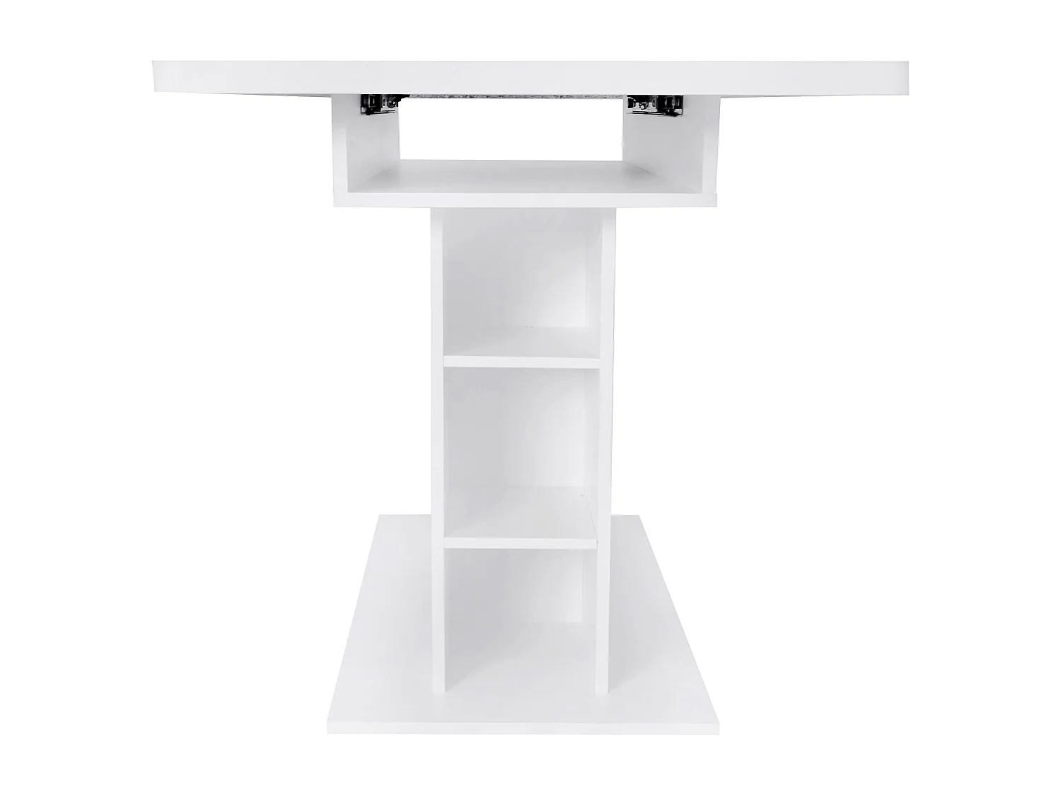 Set de salle à manger avec table extensible et 6 chaises, Sherpa tissu, pieds métalliques, blanc (110x40x72 cm)