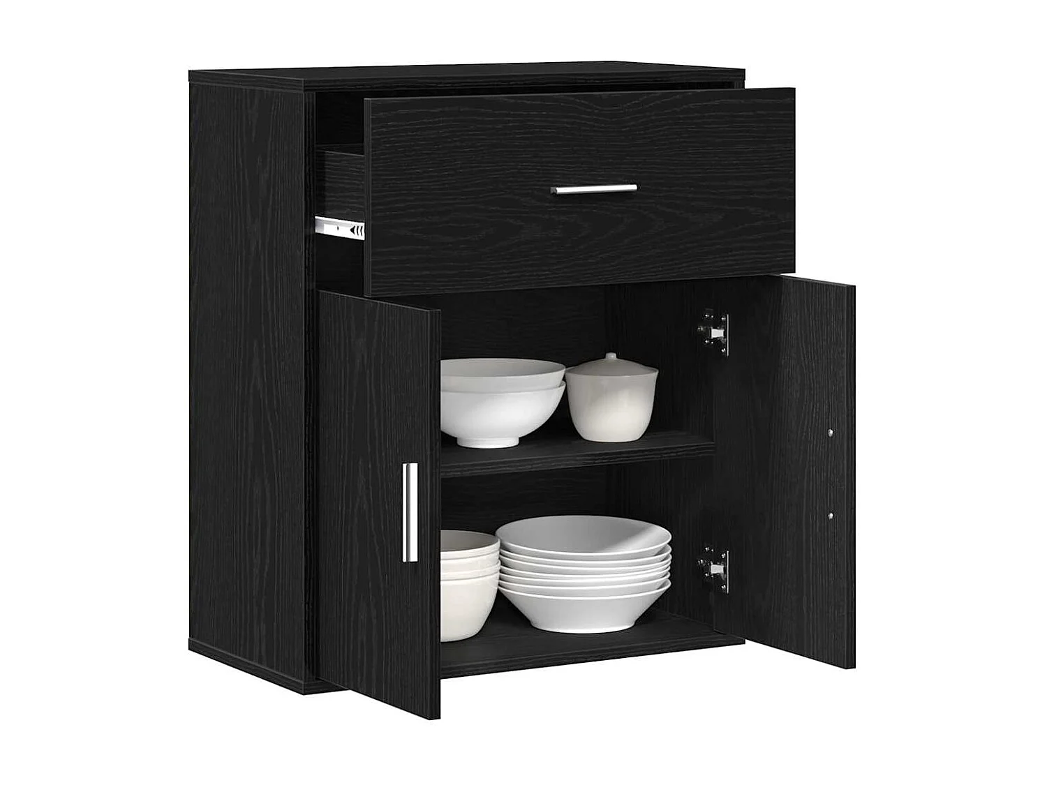 Buffet avec tiroir Chêne noir 60 x 31 x 70 cm Bois d'ingénierie