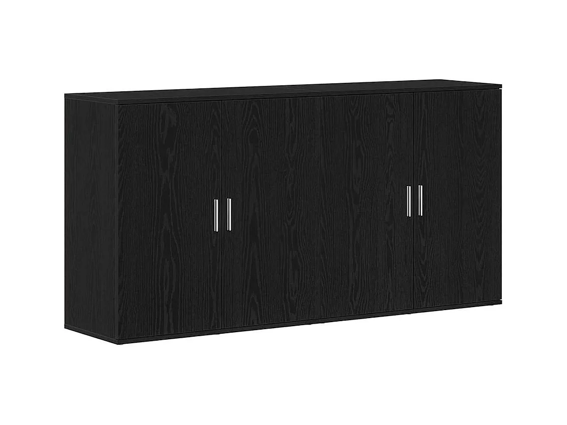 Sideboards 2 pcs Noir Chêne 79x38x80 cm Bois d'ingénierie