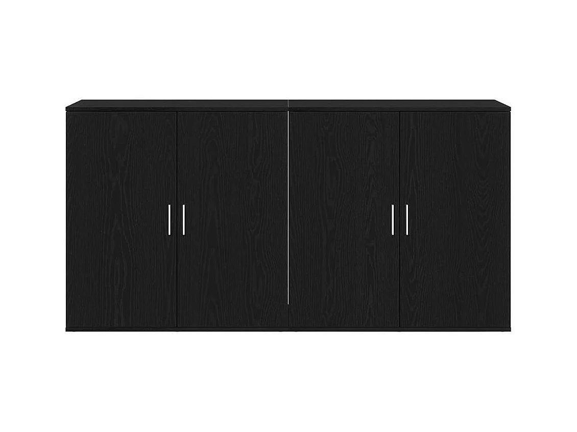 Sideboards 2 pcs Noir Chêne 79x38x80 cm Bois d'ingénierie