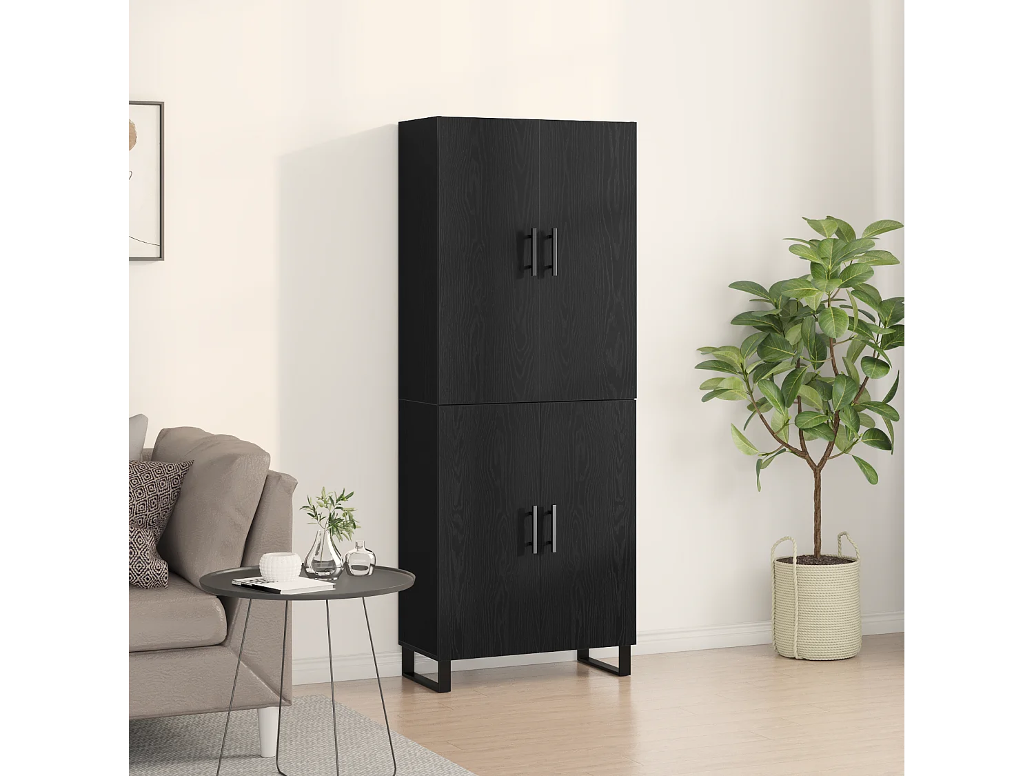 Mobili 2 pezzi Rovere nero 69,5x34x180 cm Legno ingegnerizzato