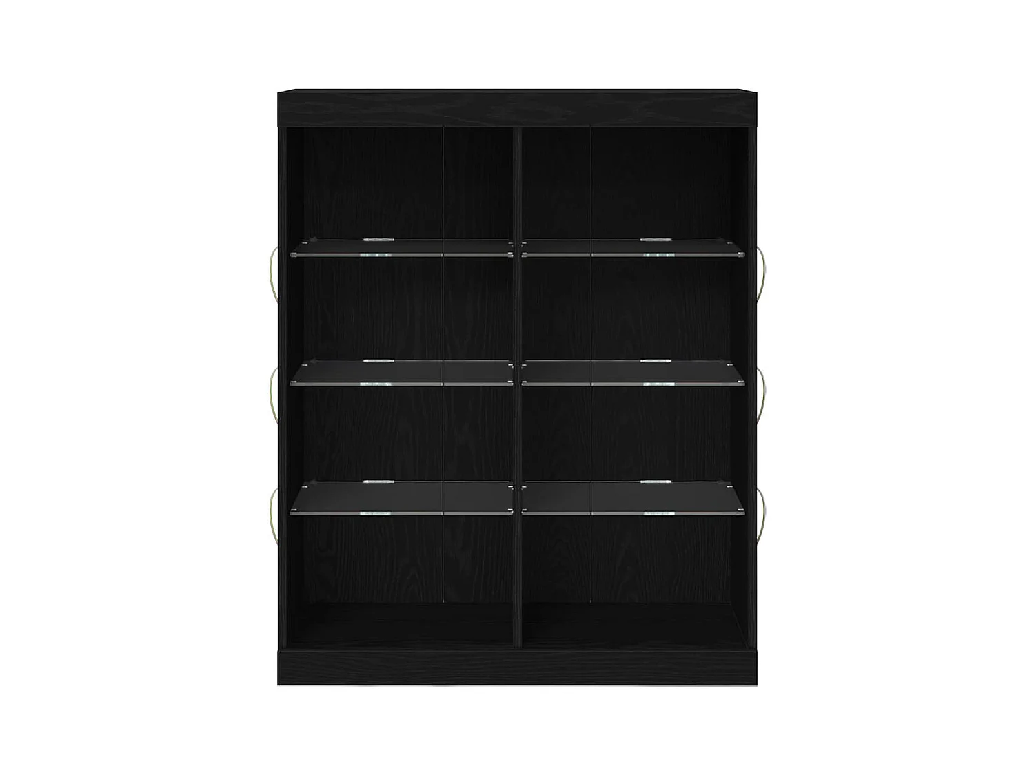 Buffet avec lumières LED en chêne noir 41x37x100 cm