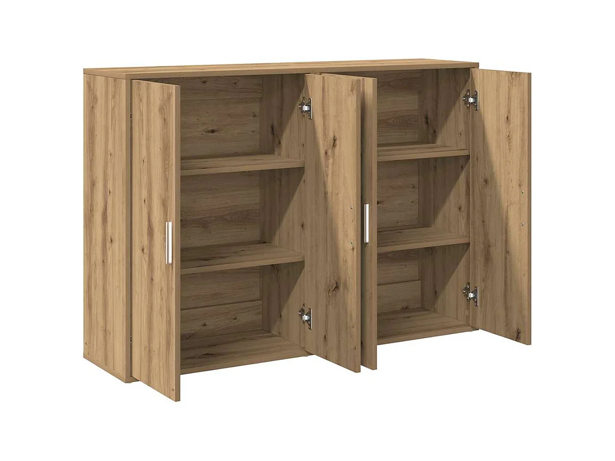 Buffets en chêne artisan, 2 pcs, 60 x 31 x 84 cm, en bois d'ingénierie