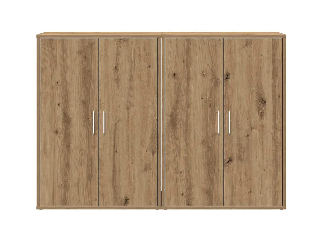 Buffets en chêne artisan, 2 pcs, 60 x 31 x 84 cm, en bois d'ingénierie