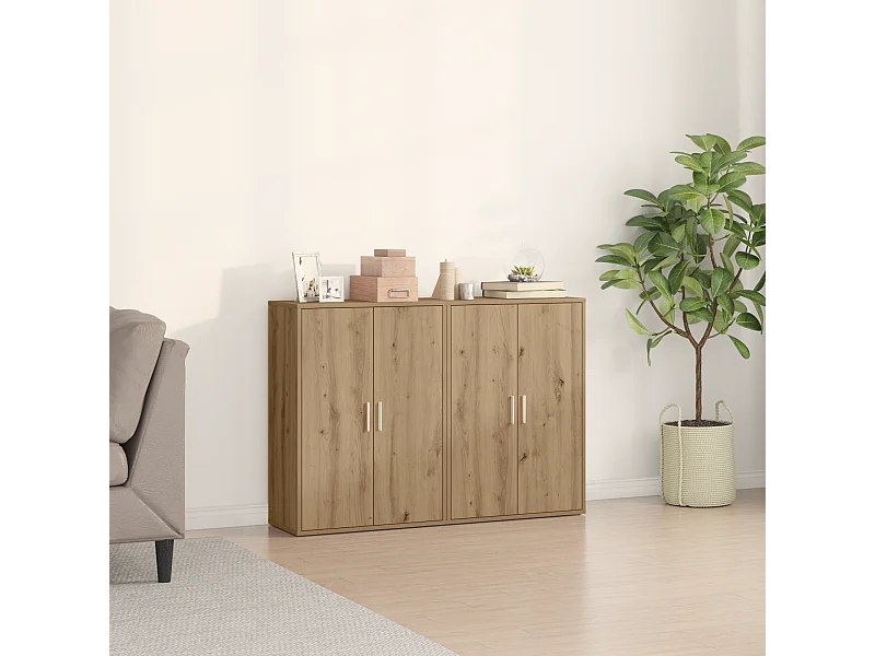 Artisan Oak Sideboards, 2 Stück, 60 x 31 x 84 cm, Holzwerkstoff