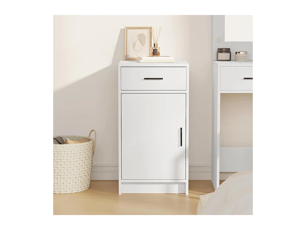 Buffet Blanc 40x41x75 cm en bois d'ingénierie