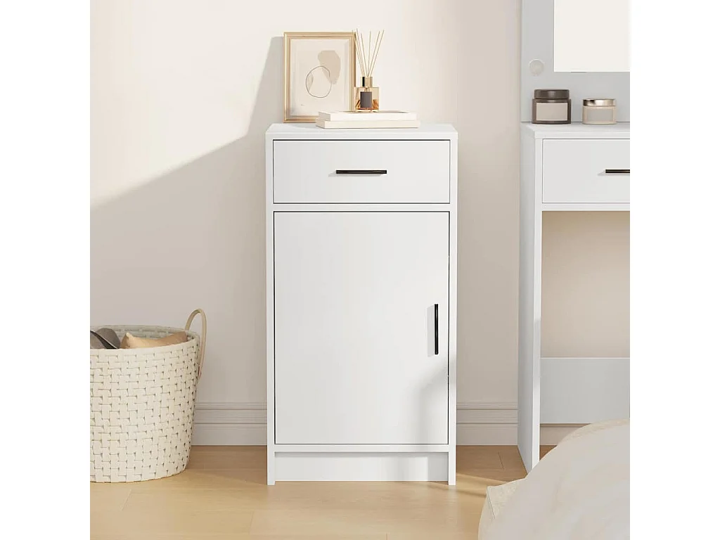 Buffet Blanc 40x41x75 cm en bois d'ingénierie