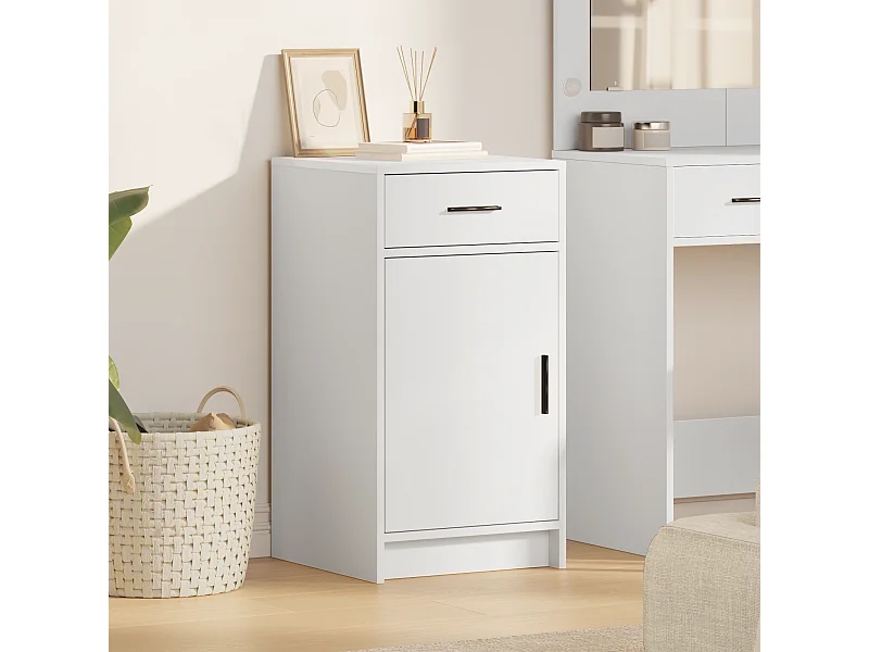 Buffet Blanc 40x41x75 cm en bois d'ingénierie