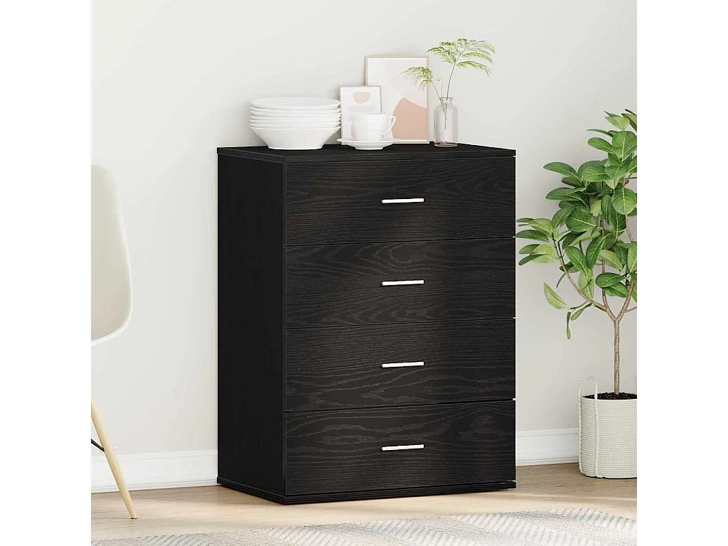 Buffet avec tiroir Chêne Noir 60 x 39 x 80 cm Bois d'ingénierie