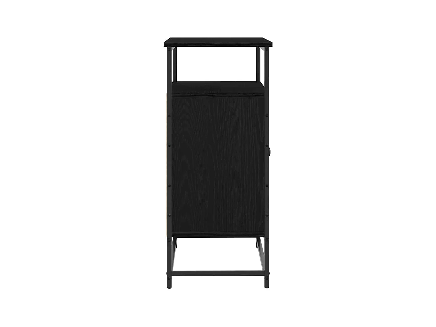 Buffet Noir Chêne 69x35x80 cm Bois d'ingénierie et Acier