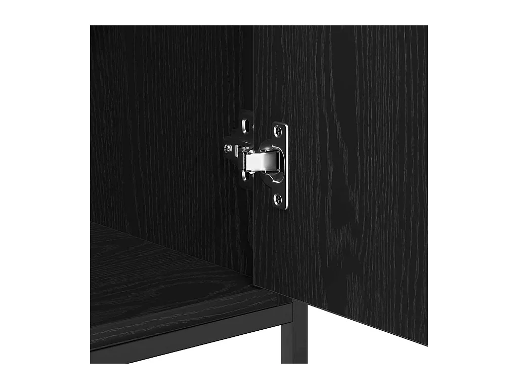 Buffet Noir Chêne 69x35x80 cm Bois d'ingénierie et Acier