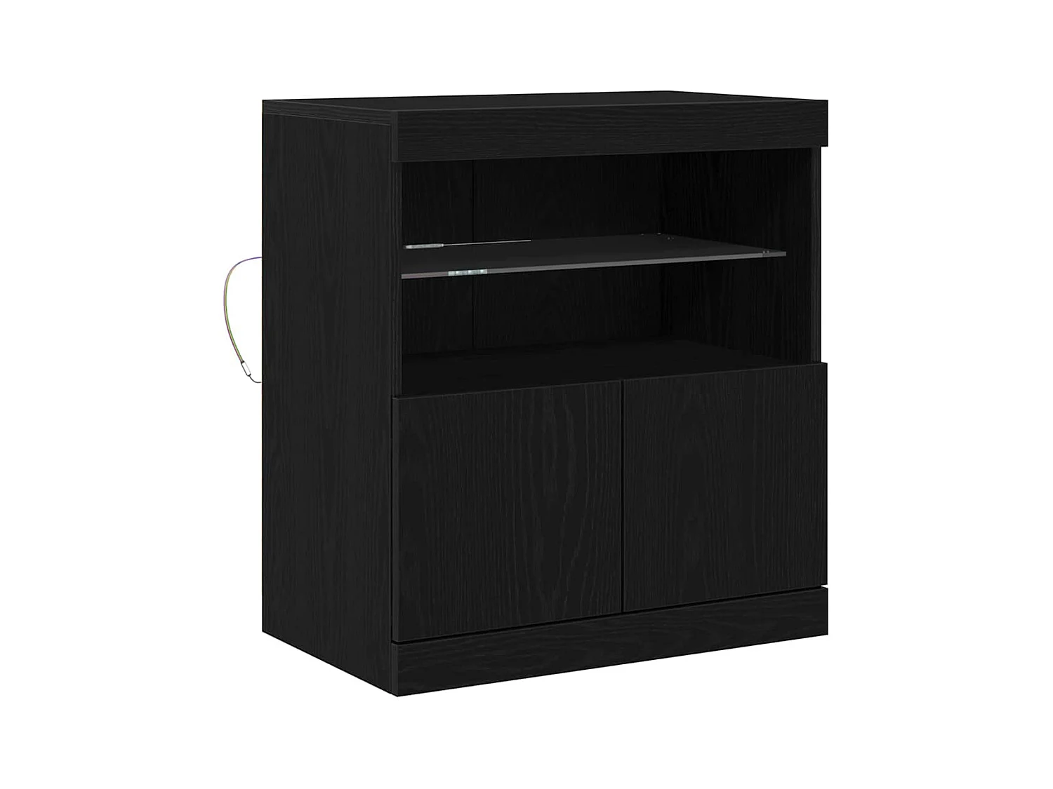 Buffet avec lumières LED Chêne noir 60x37x67 cm
