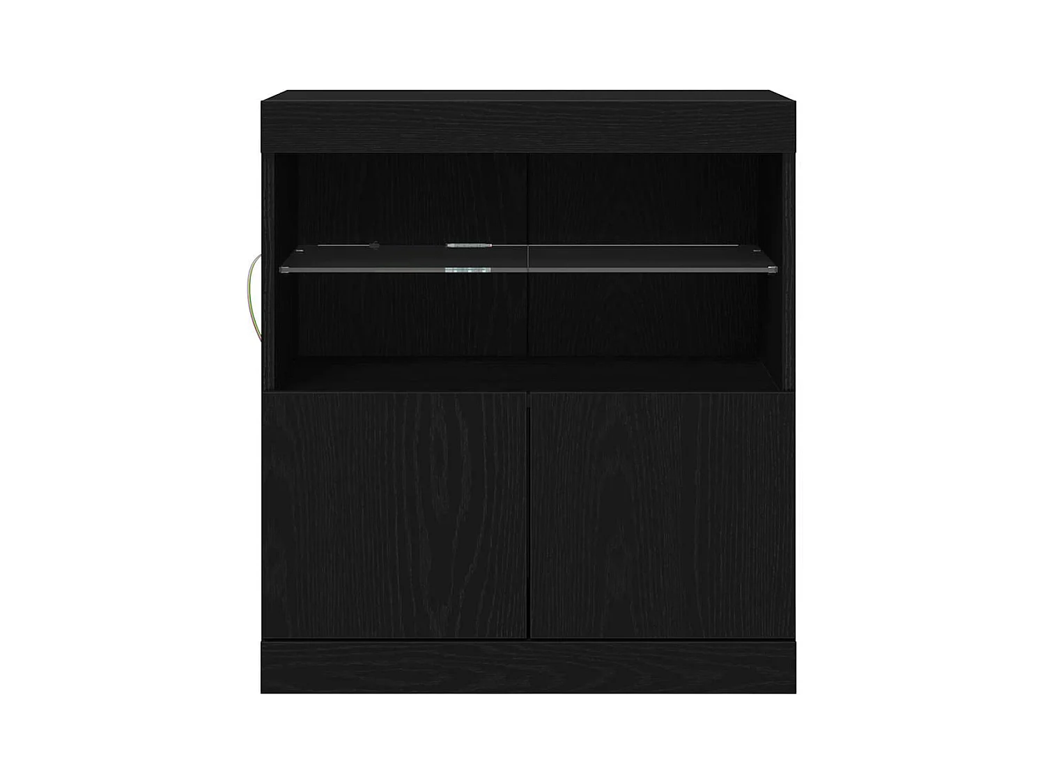 Buffet avec lumières LED Chêne noir 60x37x67 cm