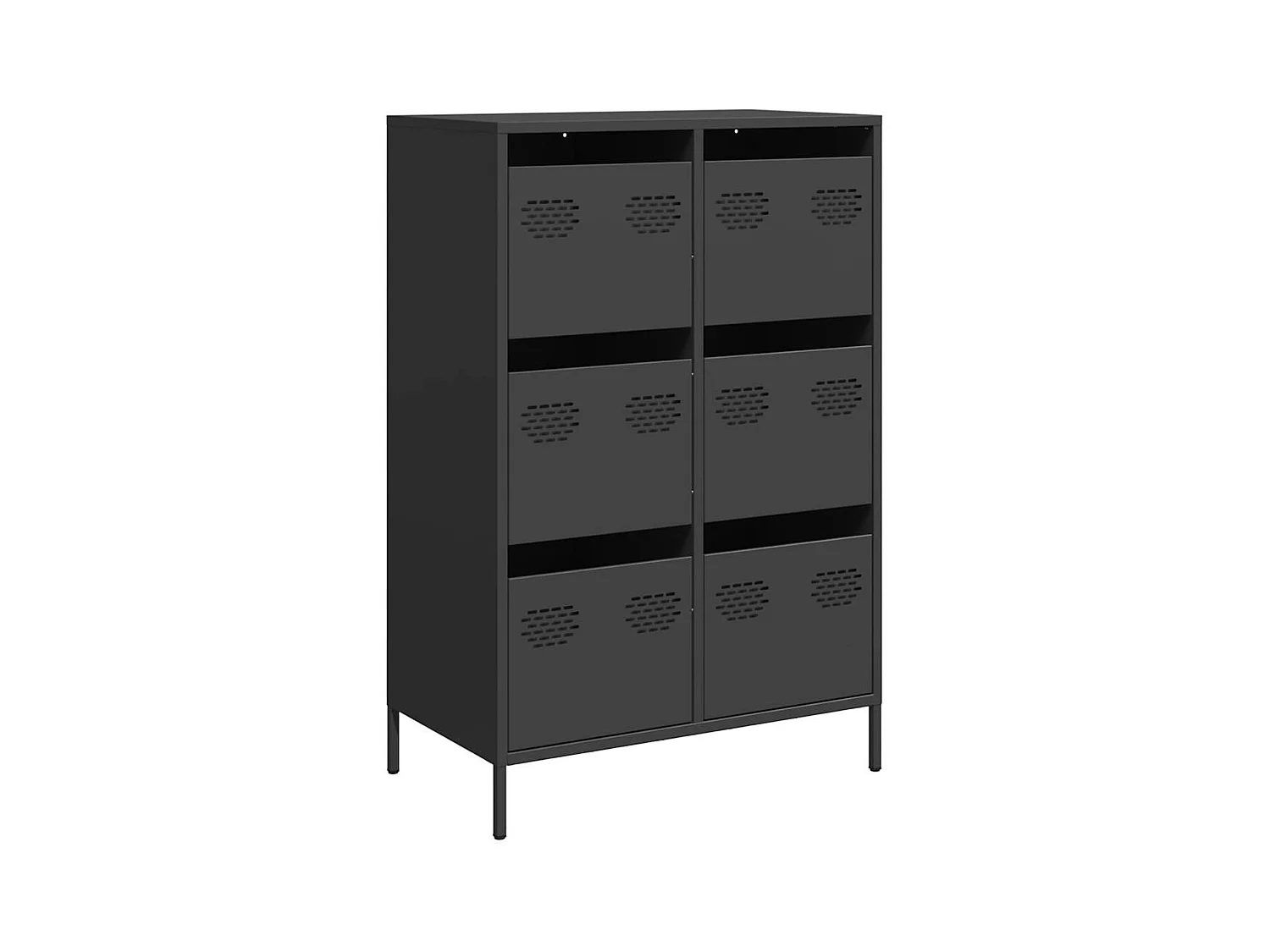Buffet haut noir 68x39x101,5 cm acier