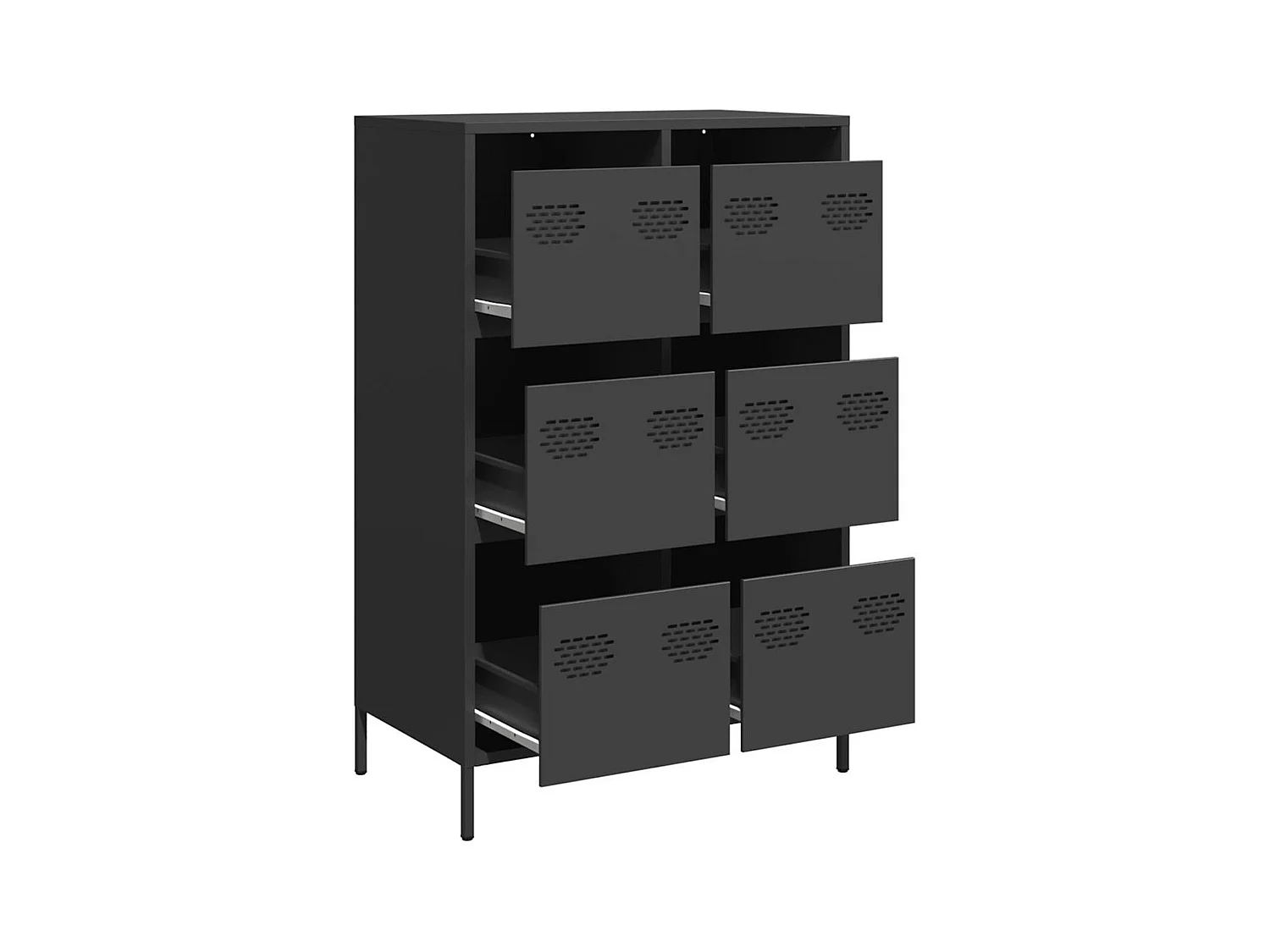 Buffet haut noir 68x39x101,5 cm acier