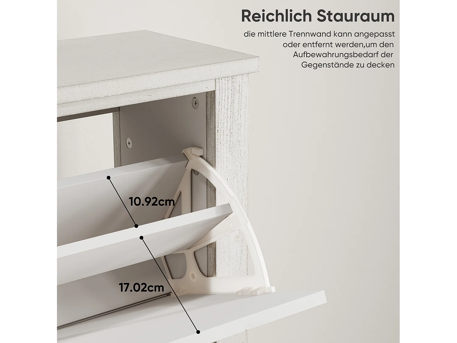 Buffet vintage avec 2 tiroirs, MDF, blanc (80x24x97.5 cm)
