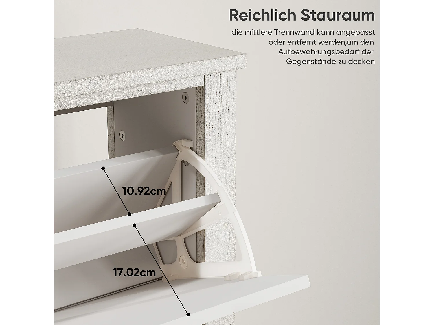 Buffet vintage avec 2 tiroirs, MDF, blanc (80x24x97.5 cm)