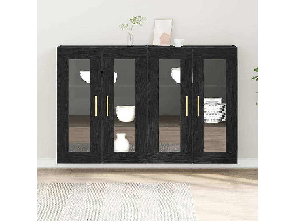 Cabinets Muraux 2 pcs Chêne Noir 69,5 x 34 x 90 cm Bois Technique