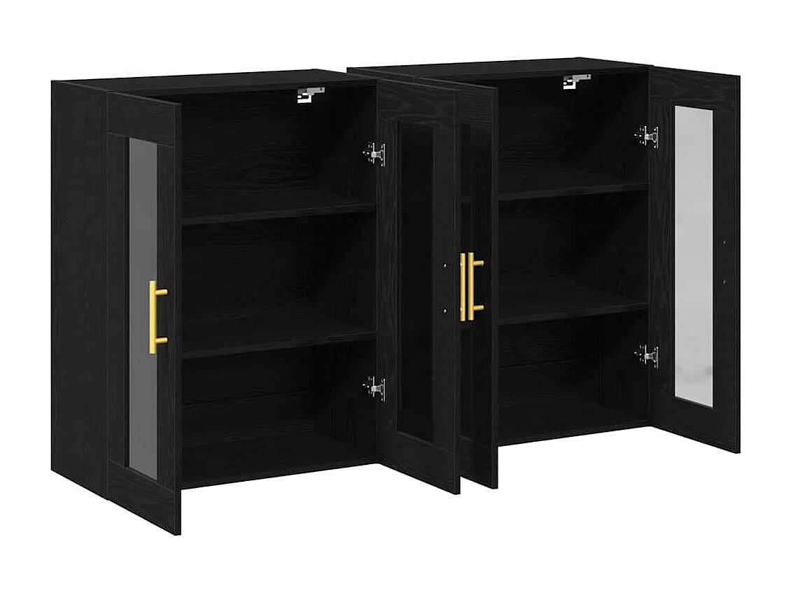 Cabinets Muraux 2 pcs Chêne Noir 69,5 x 34 x 90 cm Bois Technique