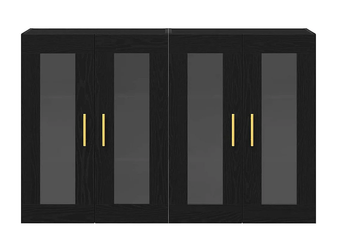 Cabinets Muraux 2 pcs Chêne Noir 69,5 x 34 x 90 cm Bois Technique