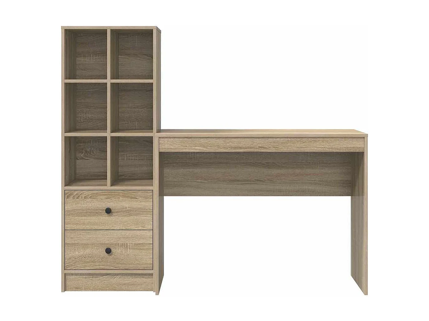 Bureau avec rangement chêne Sonoma bois d'ingénierie