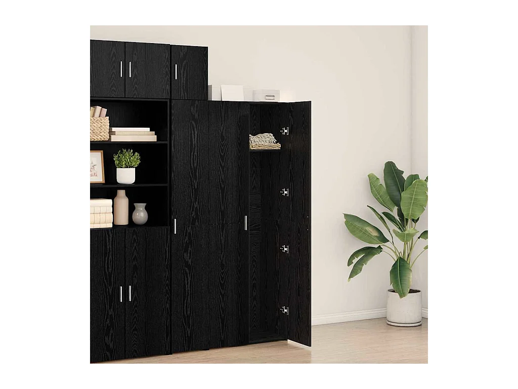 Haut de buffet Chêne Noir 70x42,5x185 cm Bois d'ingénierie
