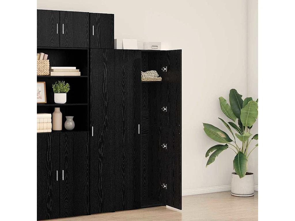 Haut de buffet Chêne Noir 70x42,5x185 cm Bois d'ingénierie