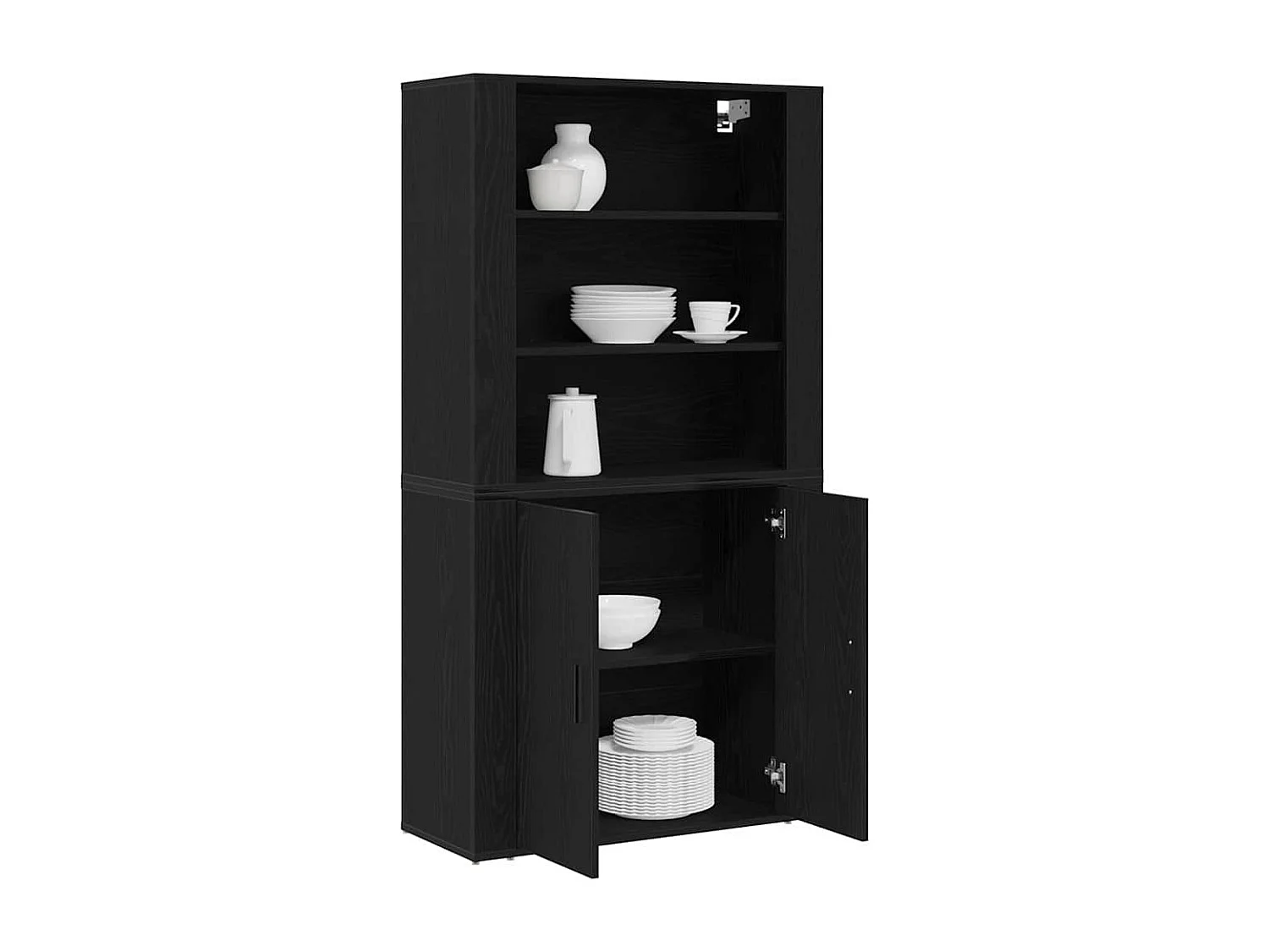 Hochschrank aus schwarzer Eiche aus rekonstituiertem Holz