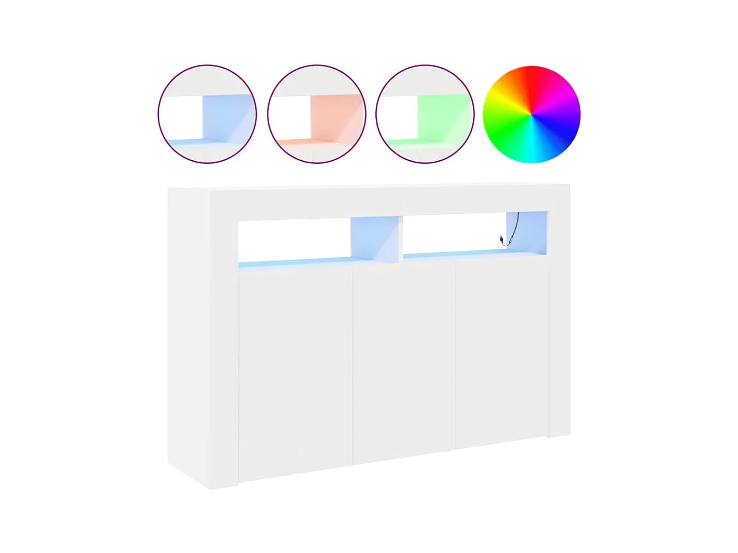 Buffet Blanc Blanc Bois d'ingénierie 116 x 30 x 75 cm Moderne