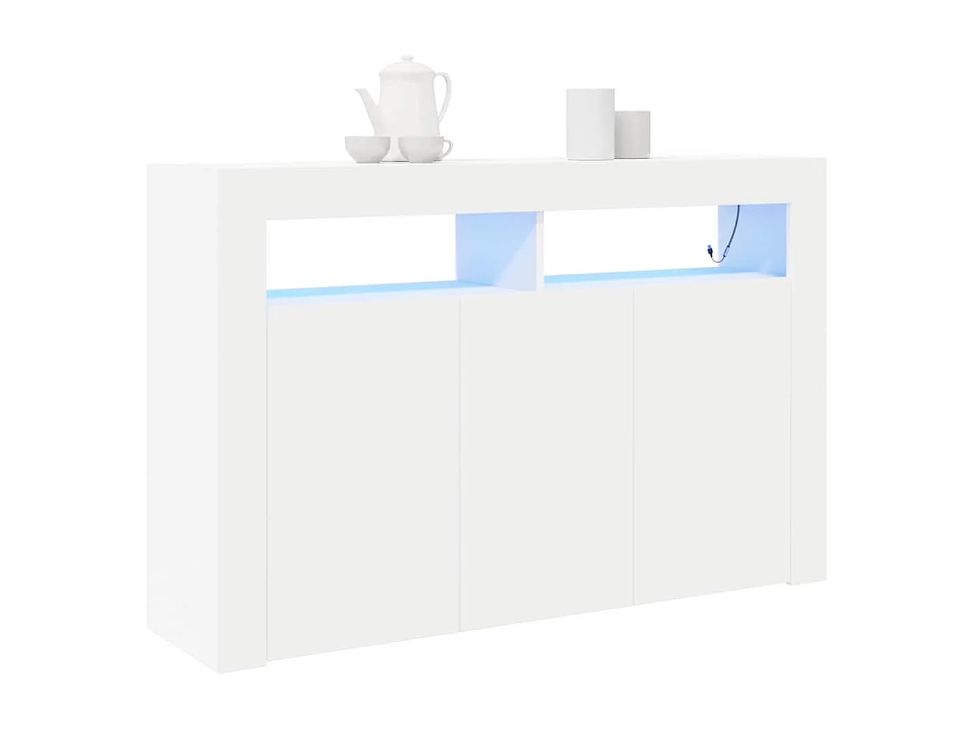 Buffet Blanc Blanc Bois d'ingénierie 116 x 30 x 75 cm Moderne